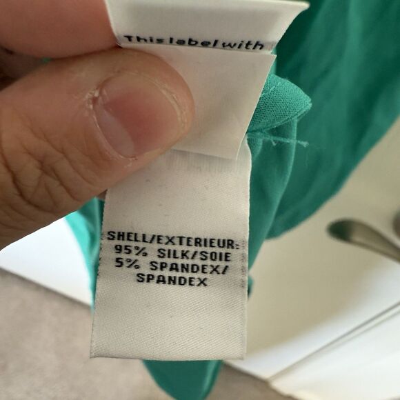 Diane Von Furstenberg Green Silk Chiffon Cahil Pintuck Blouse Career Fairy Large - Picture 8 of 11